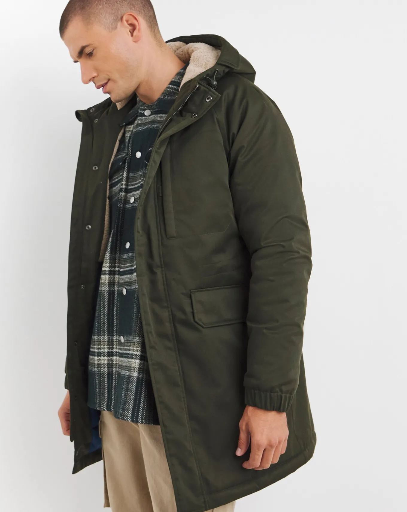 Jacamo Water Resistant Borg Lined Parka- Coats & Jackets