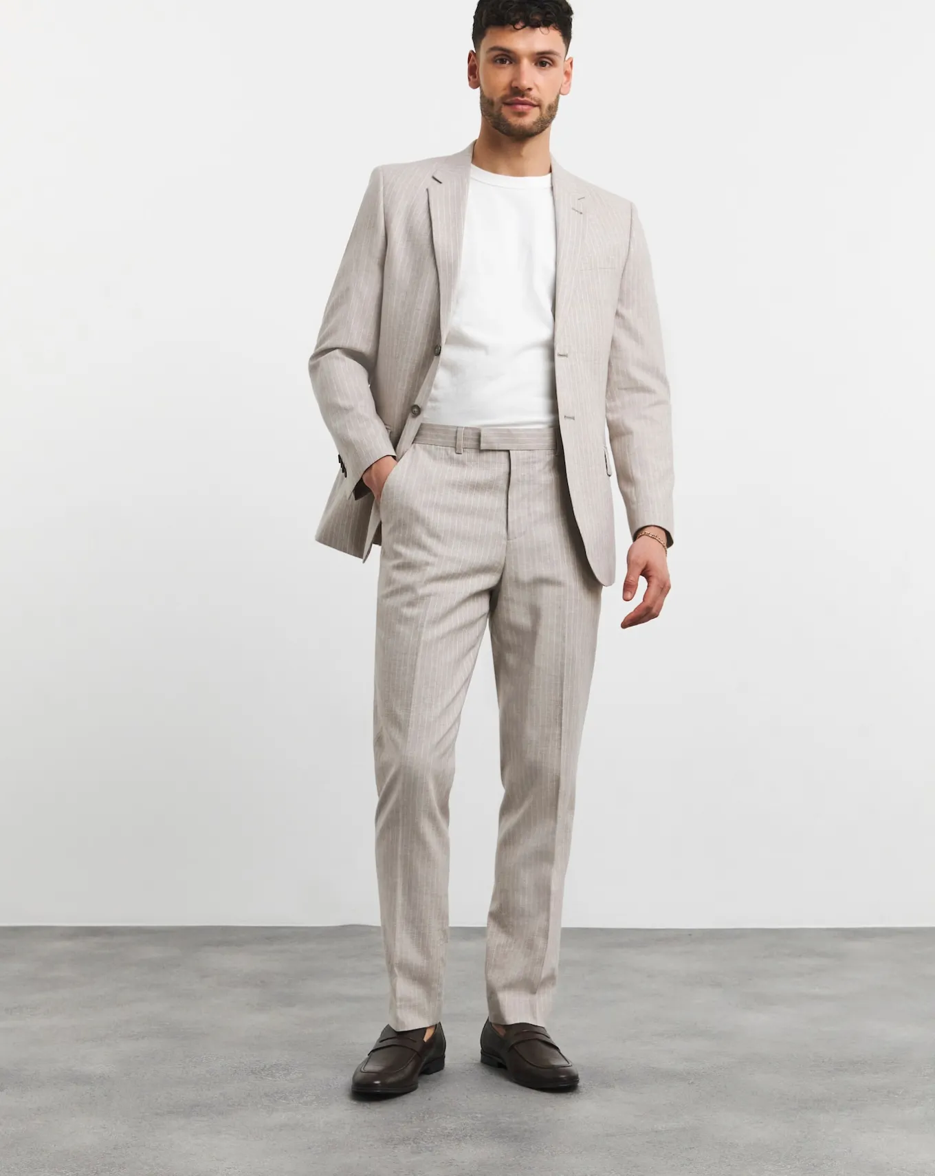 Jacamo Linen Blend Pinstripe Suit Blazer- Suit Jackets | Blazers