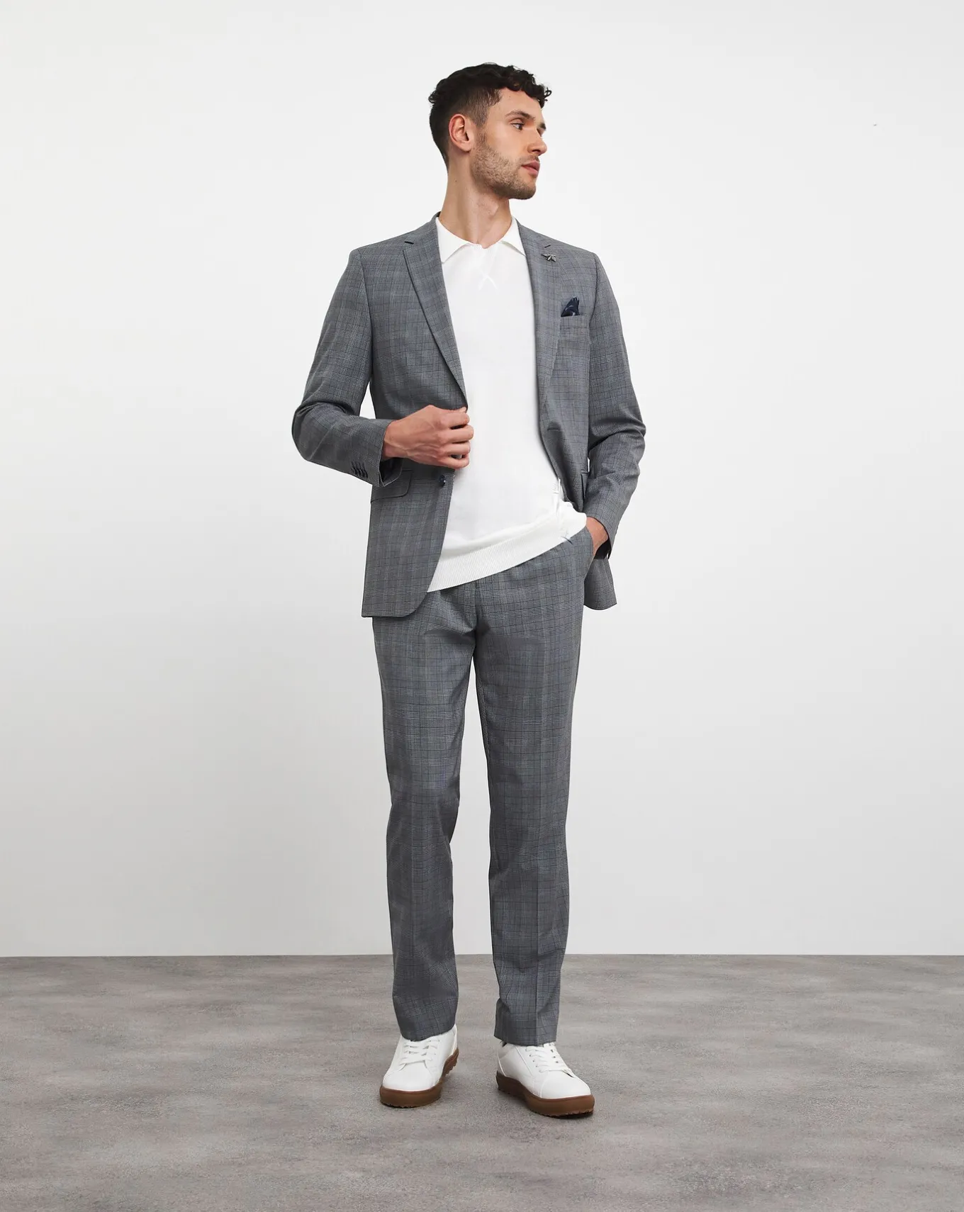 Jacamo Luke Grey Check Suit Jacket- Suit Jackets | Suits & Waistcoats