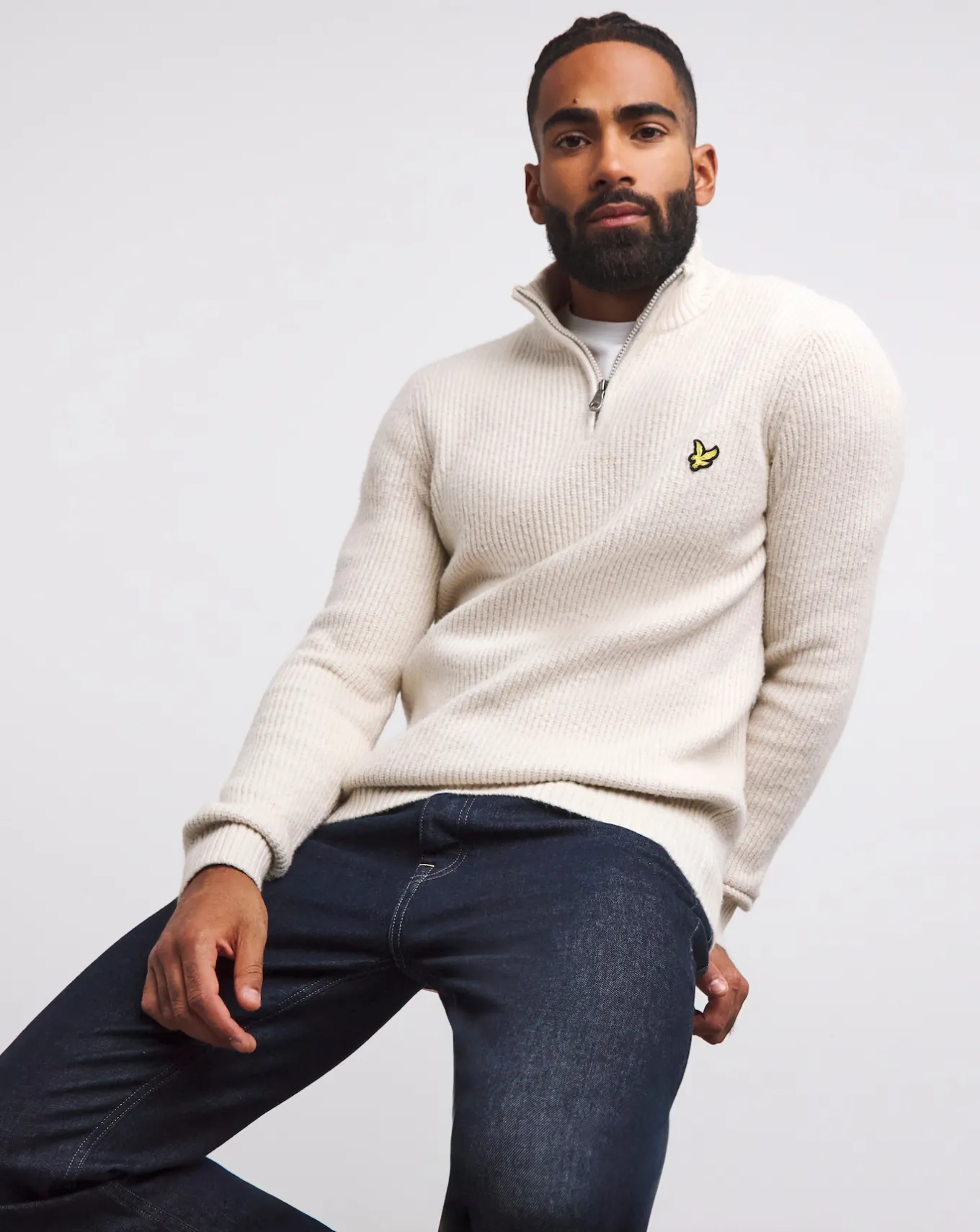 Lyle & Scott Lyle & Scott Cove 1/4 Zip Shackers Stitch Jumper- Underwear | Trousers, Chinos & Cargos