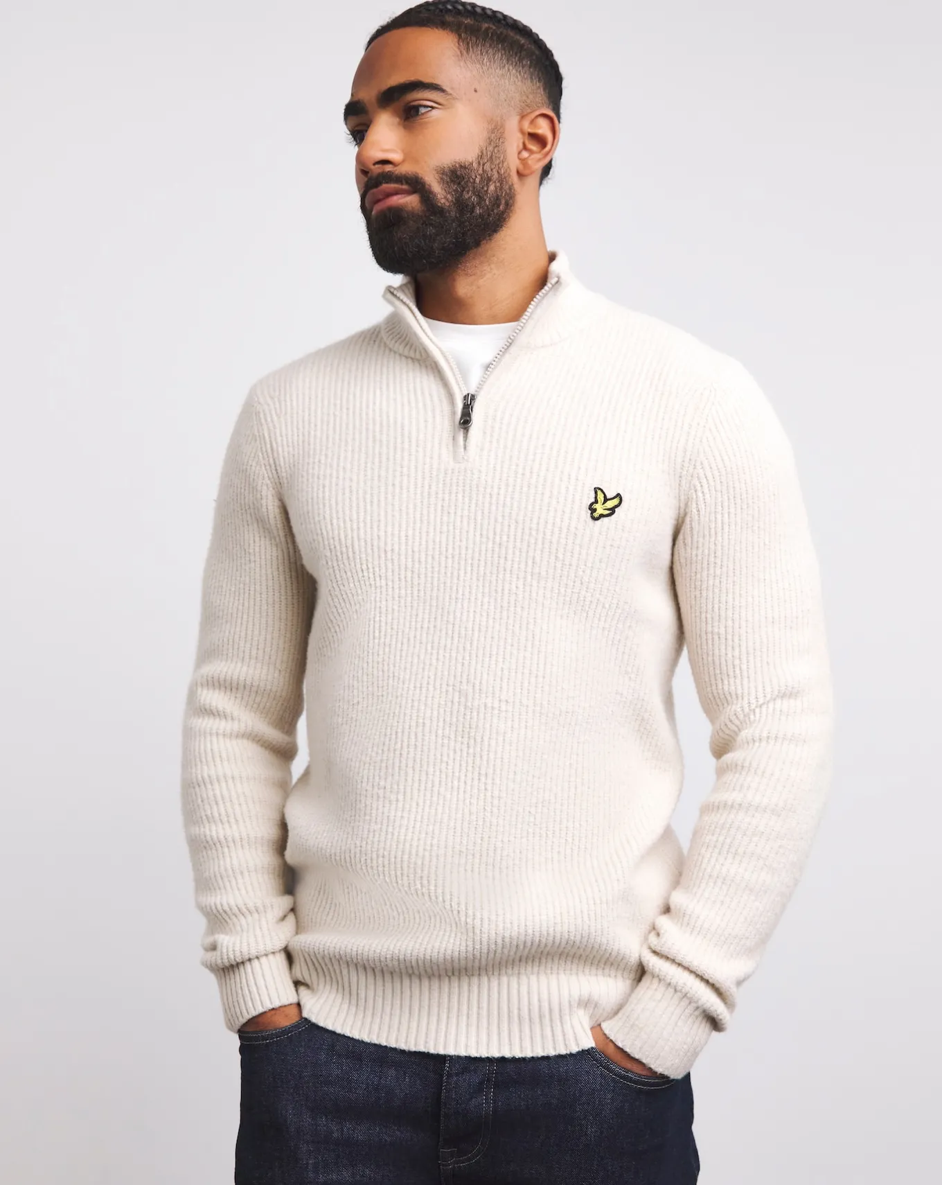 Lyle & Scott Lyle & Scott Cove 1/4 Zip Shackers Stitch Jumper- Underwear | Trousers, Chinos & Cargos