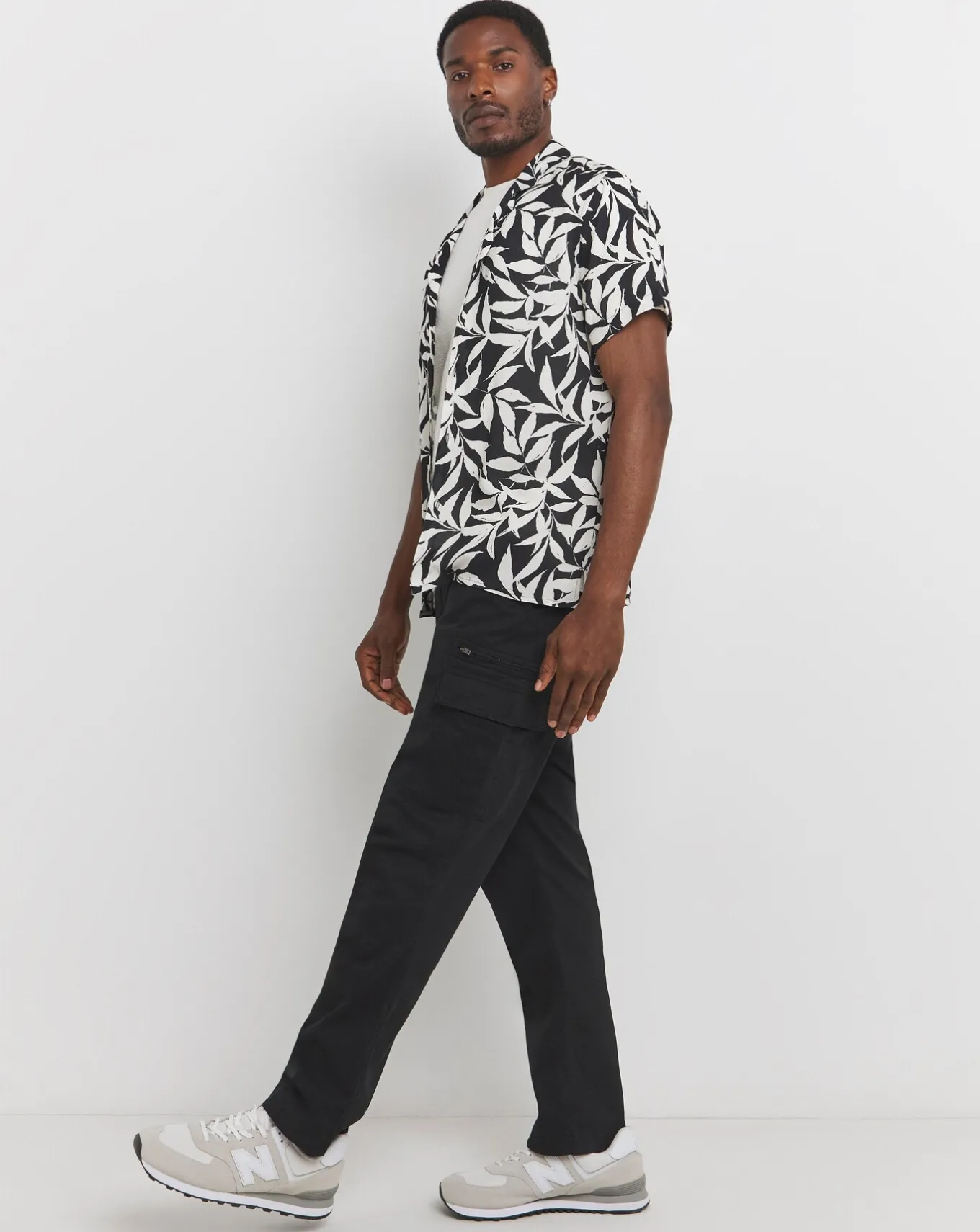 Jacamo Mono Palm Printed Holiday Shirt- Shirts