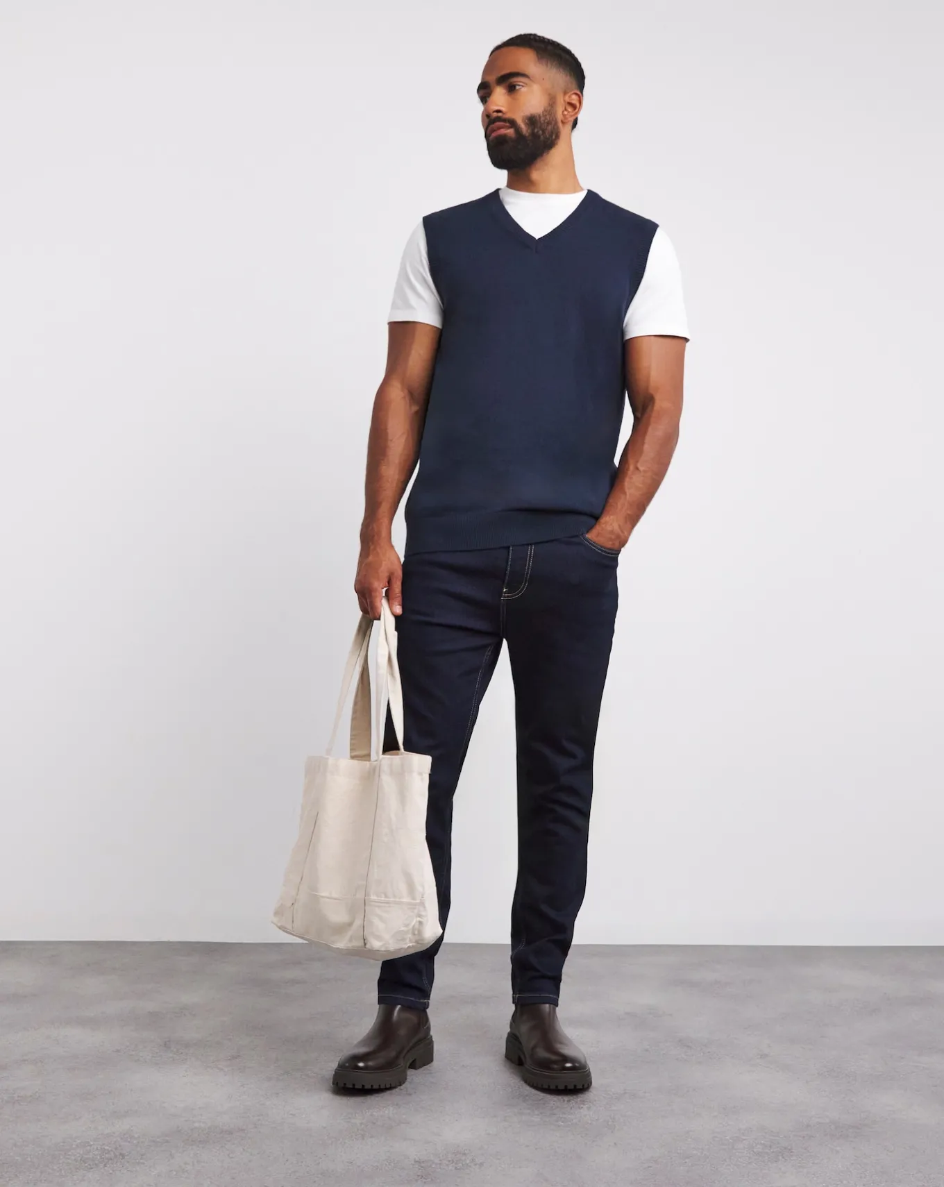 Jacamo Cotton Sweater Vest- Jumpers & Cardigans