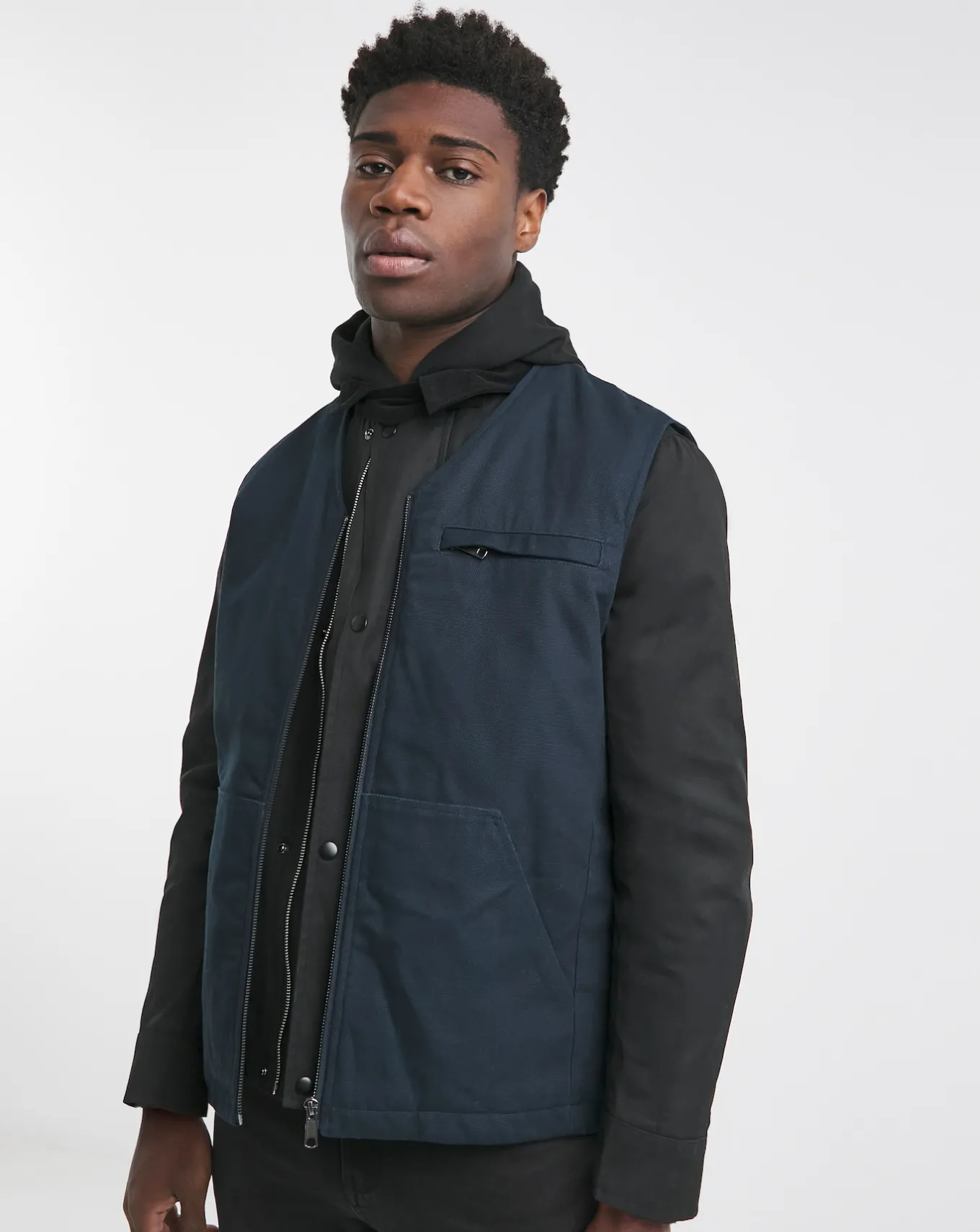 Jacamo Twill Washed Gilet- Coats & Jackets