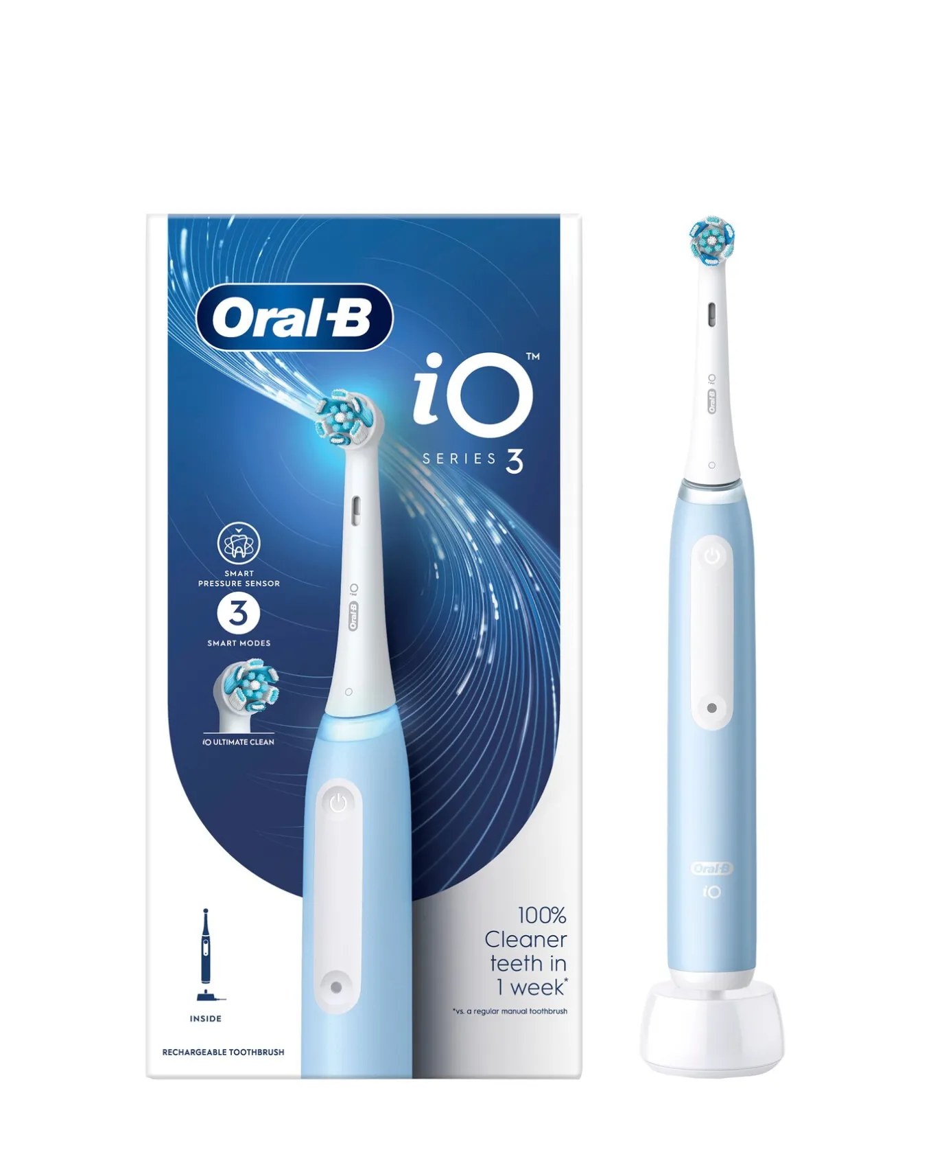 Oral B Oral-B iO3 Ice Blue Electric Toothbrush- Dental Care