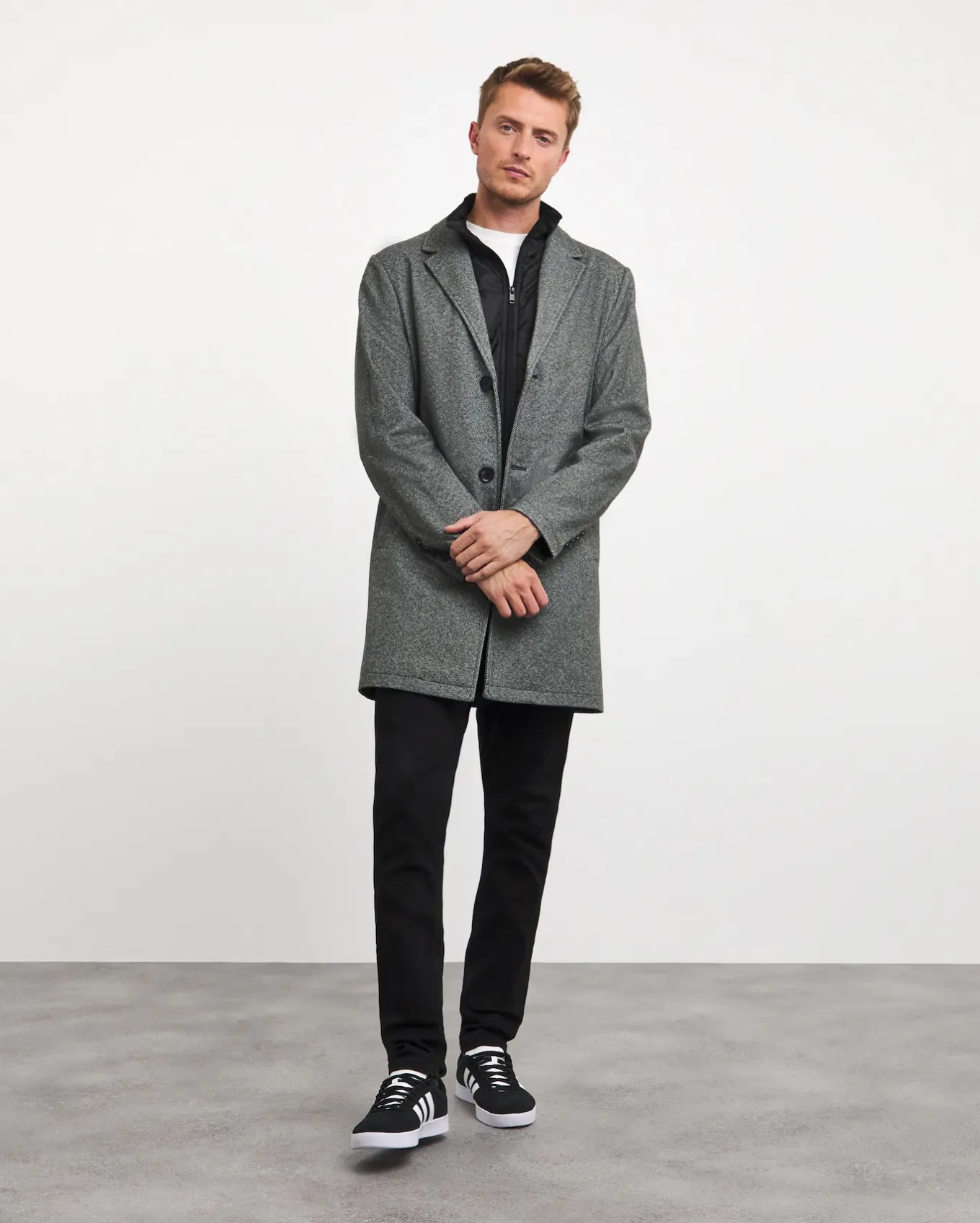 Jacamo Overcoat With Stitched Internal Gilet- Coats & Jackets