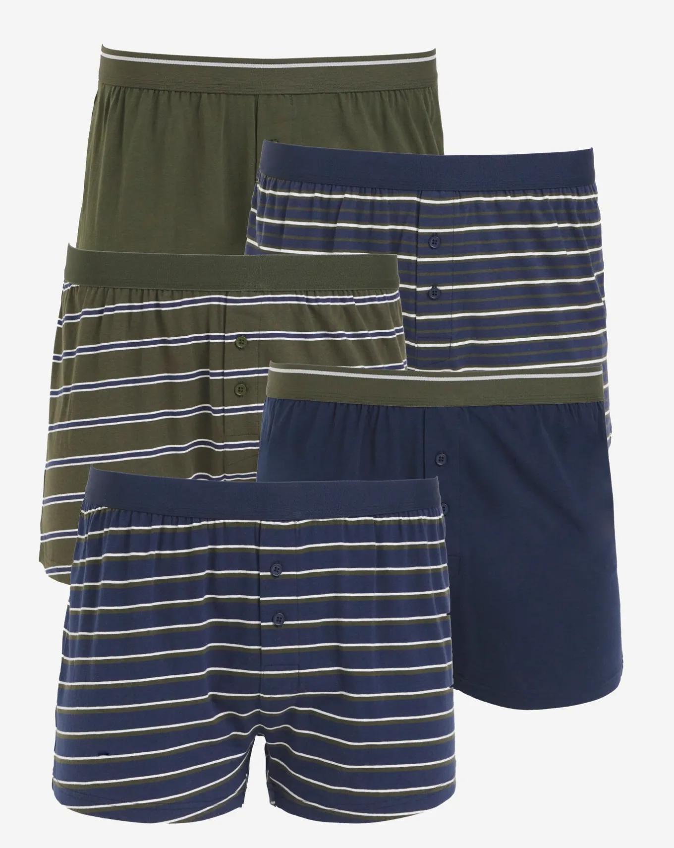 Jacamo 5 Pack Stripe Loose Boxers- Underwear | Nightwear