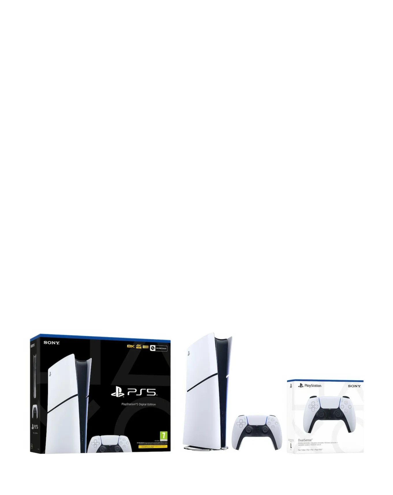 Playstation 5 Digital & White Dualsense Controller Bundle- Games & Consoles