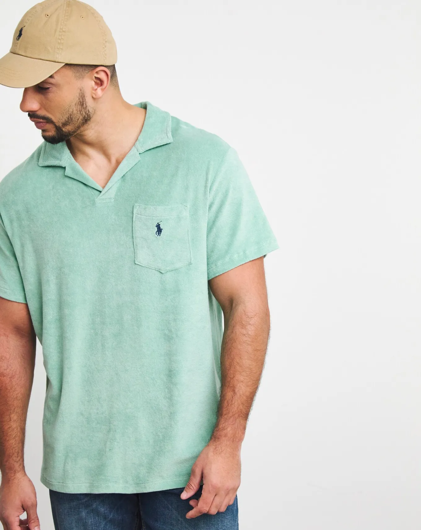 Polo Ralph Lauren Cotton Terry Pocket Polo Shirt- Polo Shirts