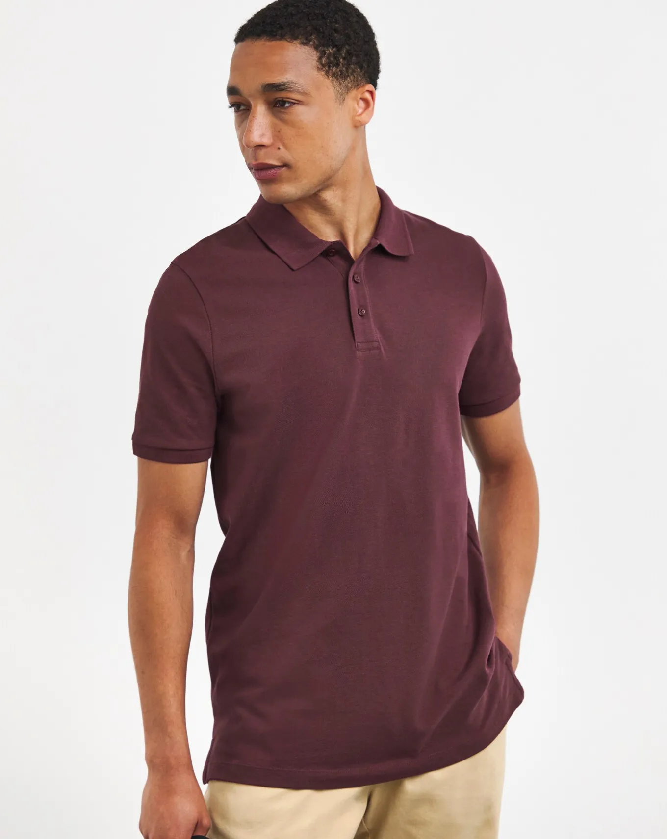 Jacamo Pure Cotton Pique Polo Long- T-shirts & Vests | Polo Shirts