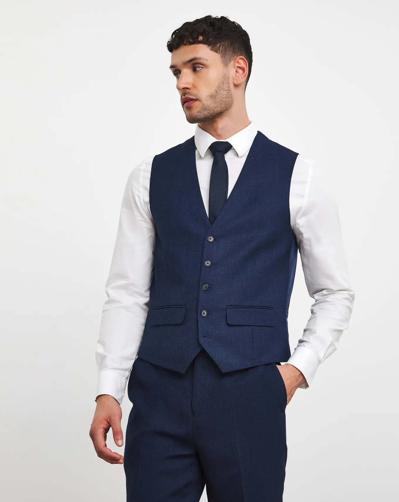 Jacamo Regular Fit Stretch Waistcoat- Waistcoats | Ties