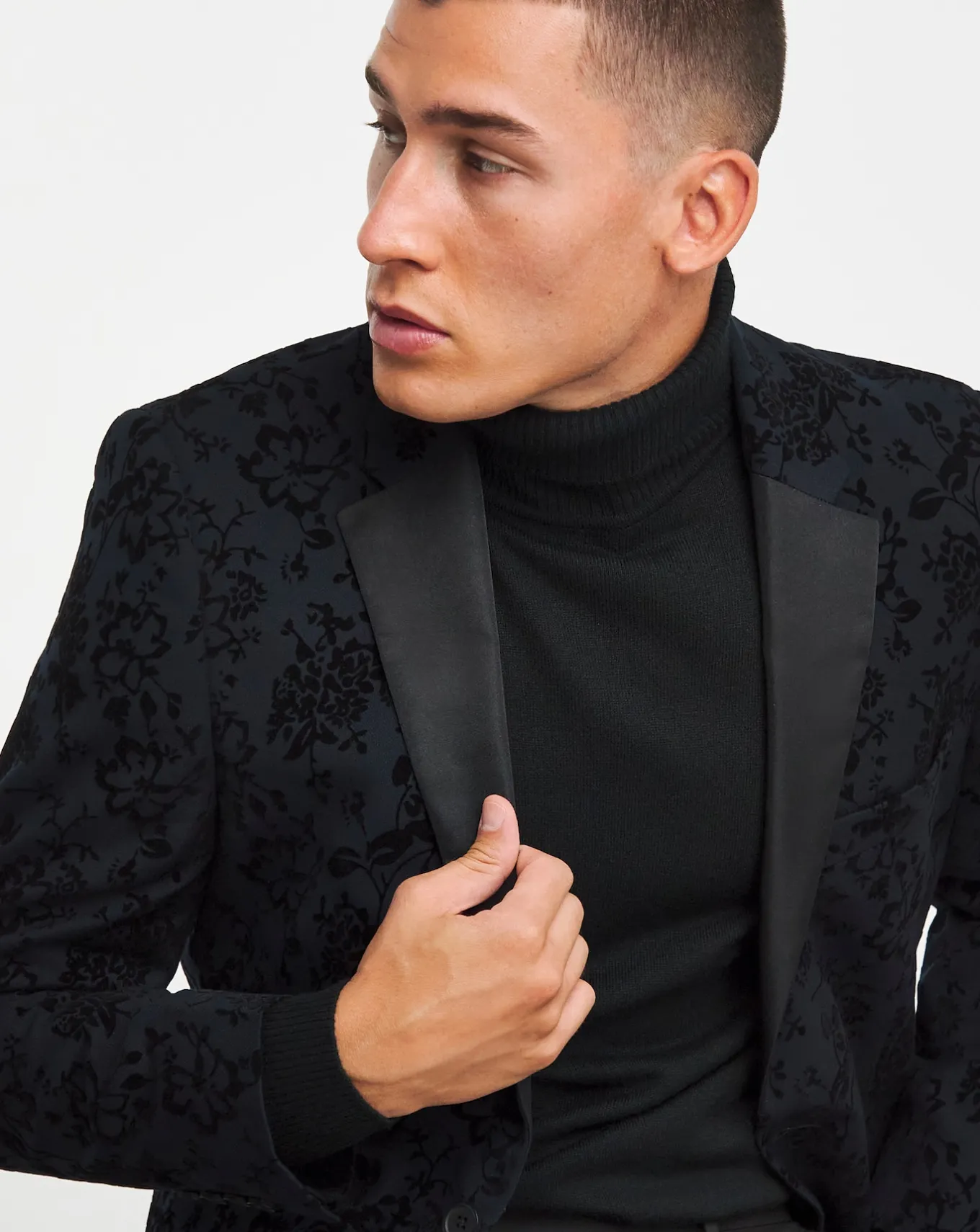 Jacamo Satin Lapel Flock Blazer- Waistcoats | Ties