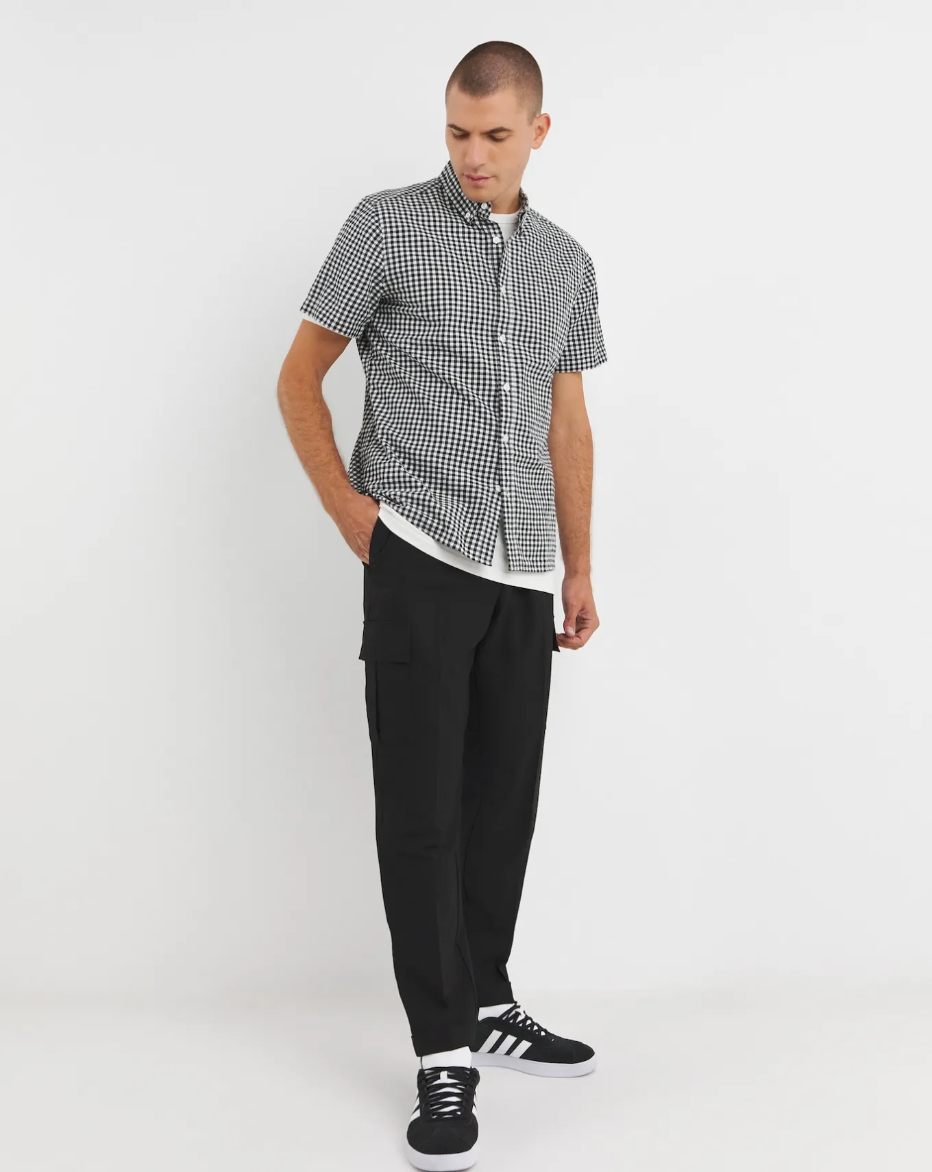 Jacamo Short Sleeve Gingham Shirt- Shirts