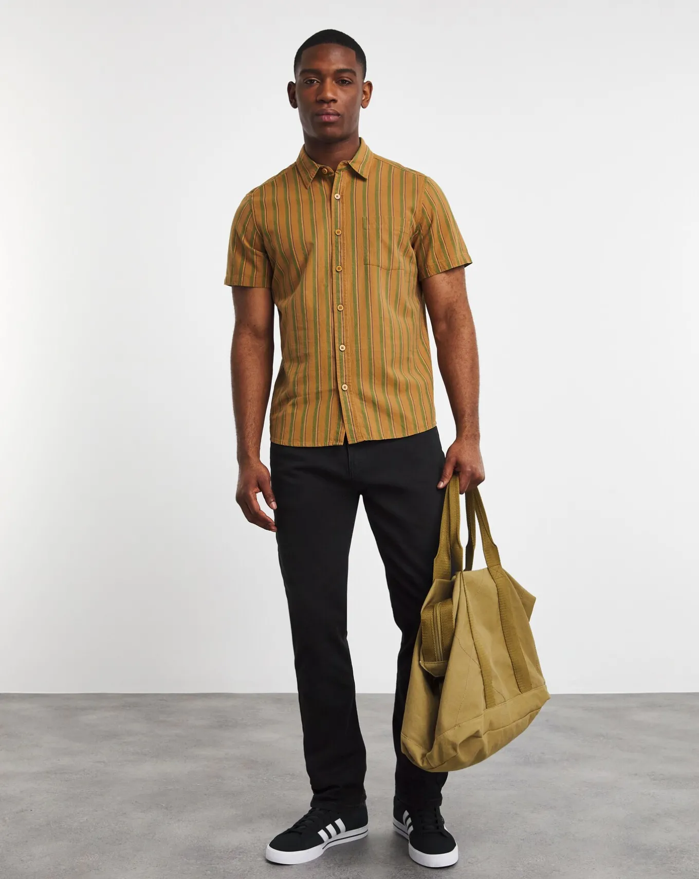 Jacamo Short Sleeve Stripe Shirt- Shirts