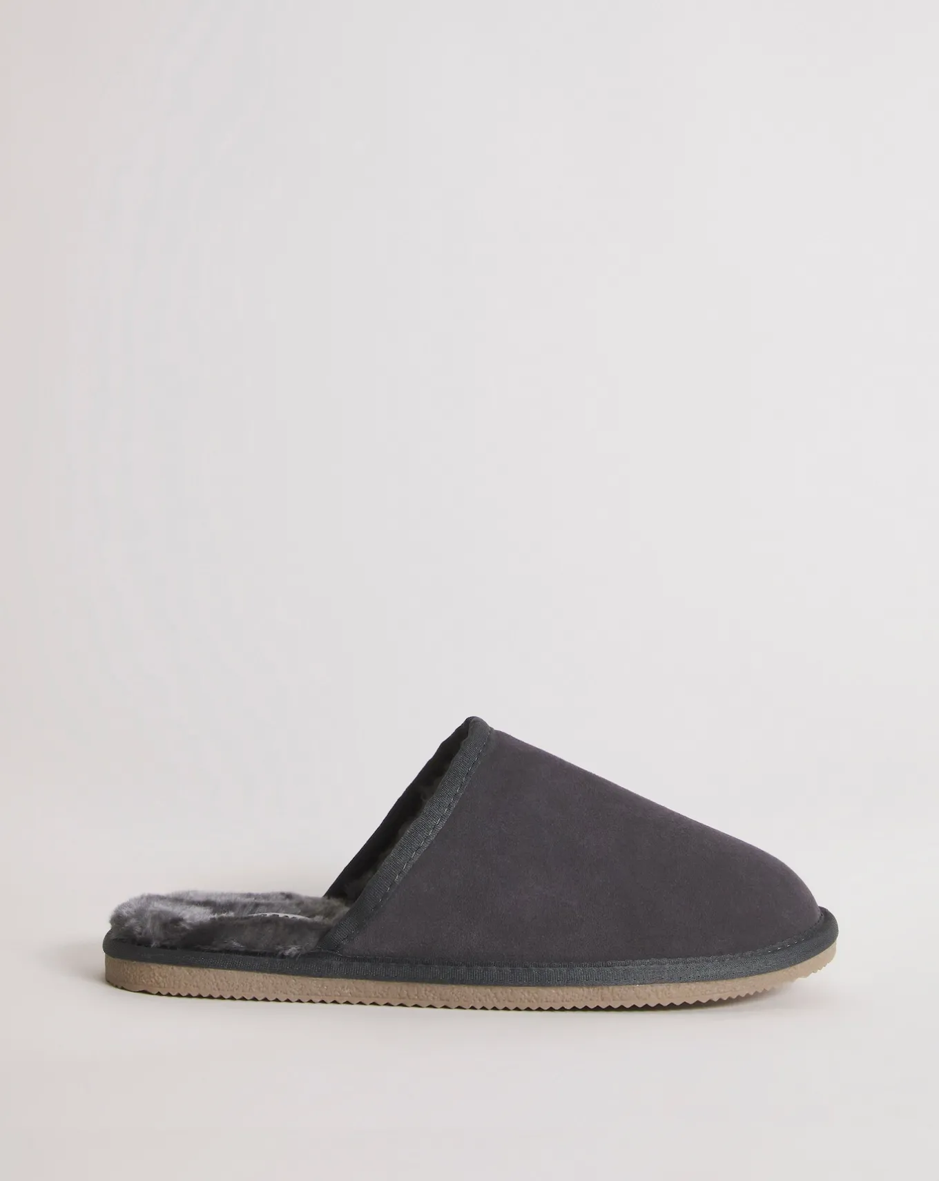 Jacamo Suede Fur Lined Slipper Wide- Wide Fit | Slippers