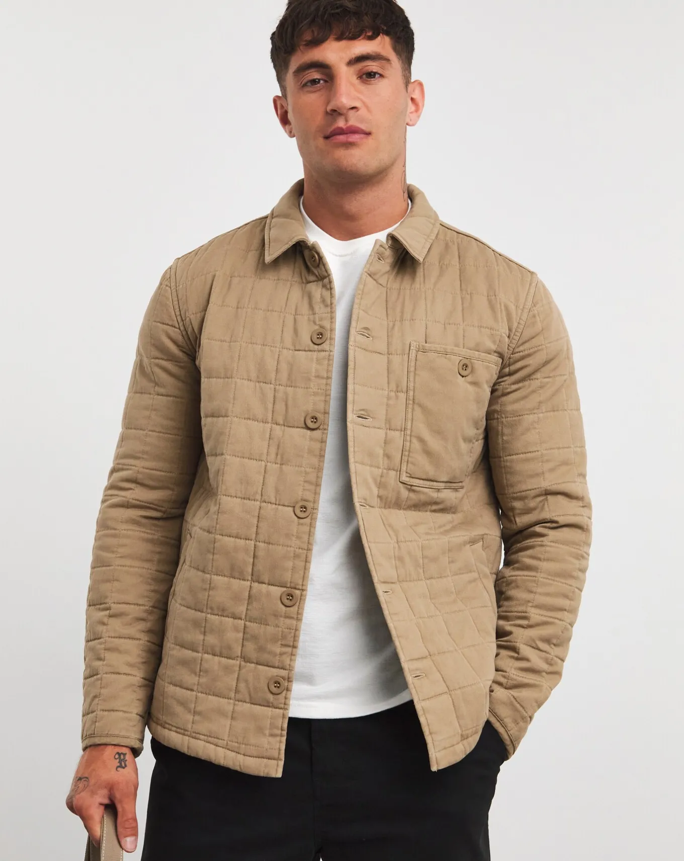 Jacamo Cotton Quilted Shacket- Coats & Jackets