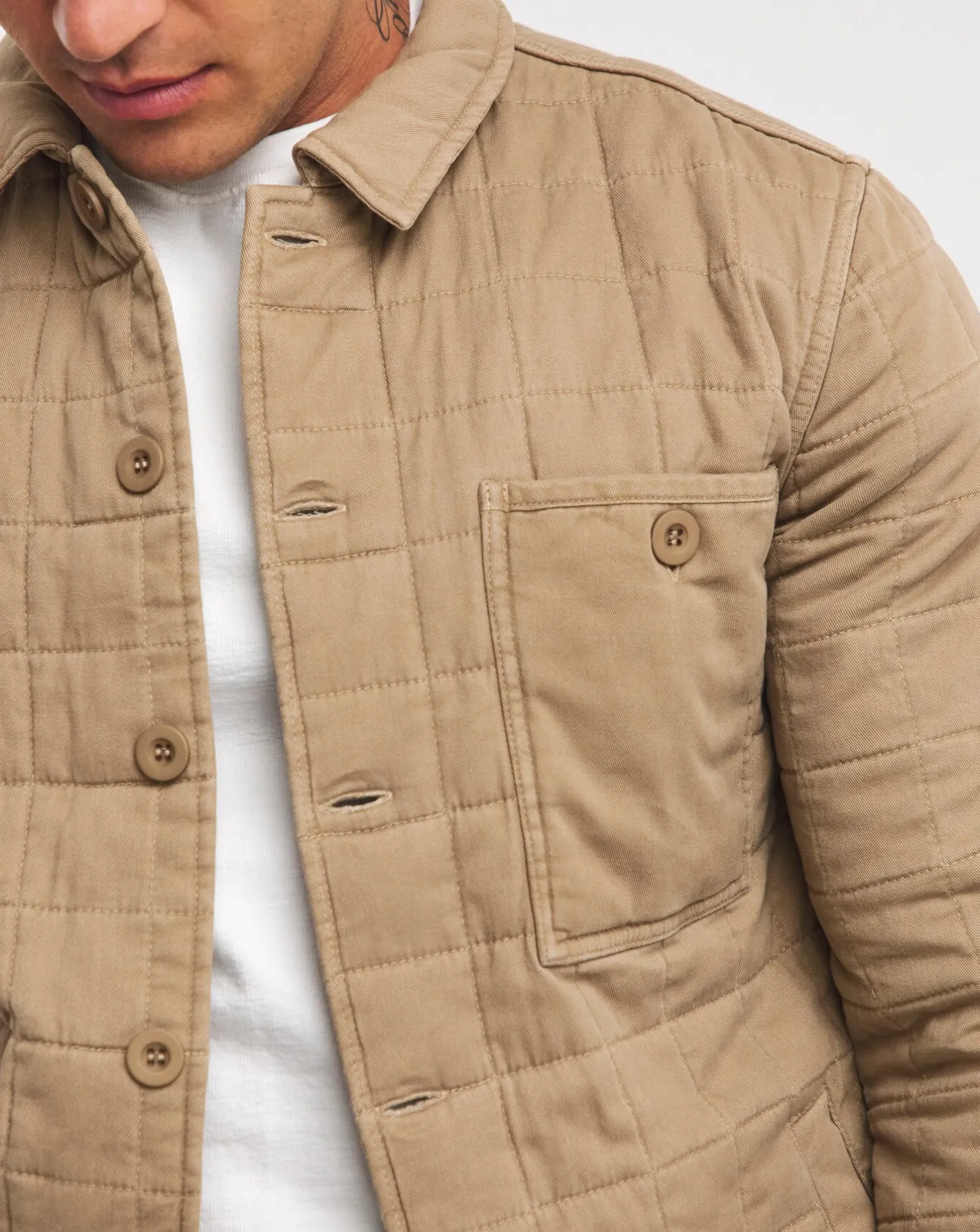 Jacamo Cotton Quilted Shacket- Coats & Jackets