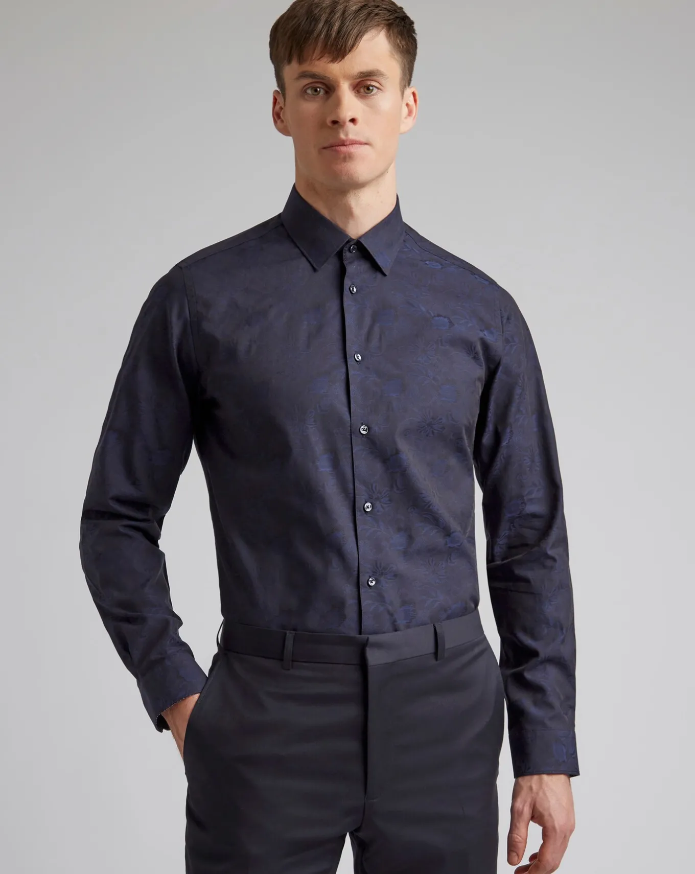 Ted Baker Floral Jacquard Slim Fit Shirt- Shirts | Shirts