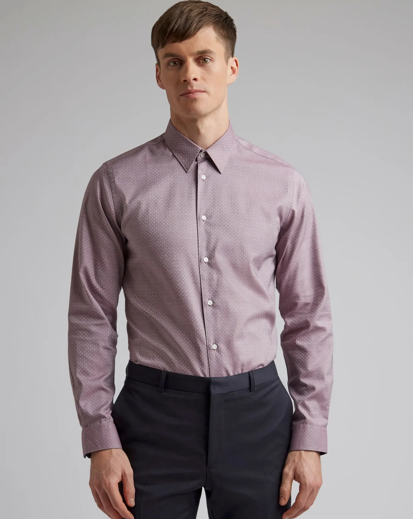 Ted Baker Textured Dot Slim Fit Shirt- Shirts | Shirts