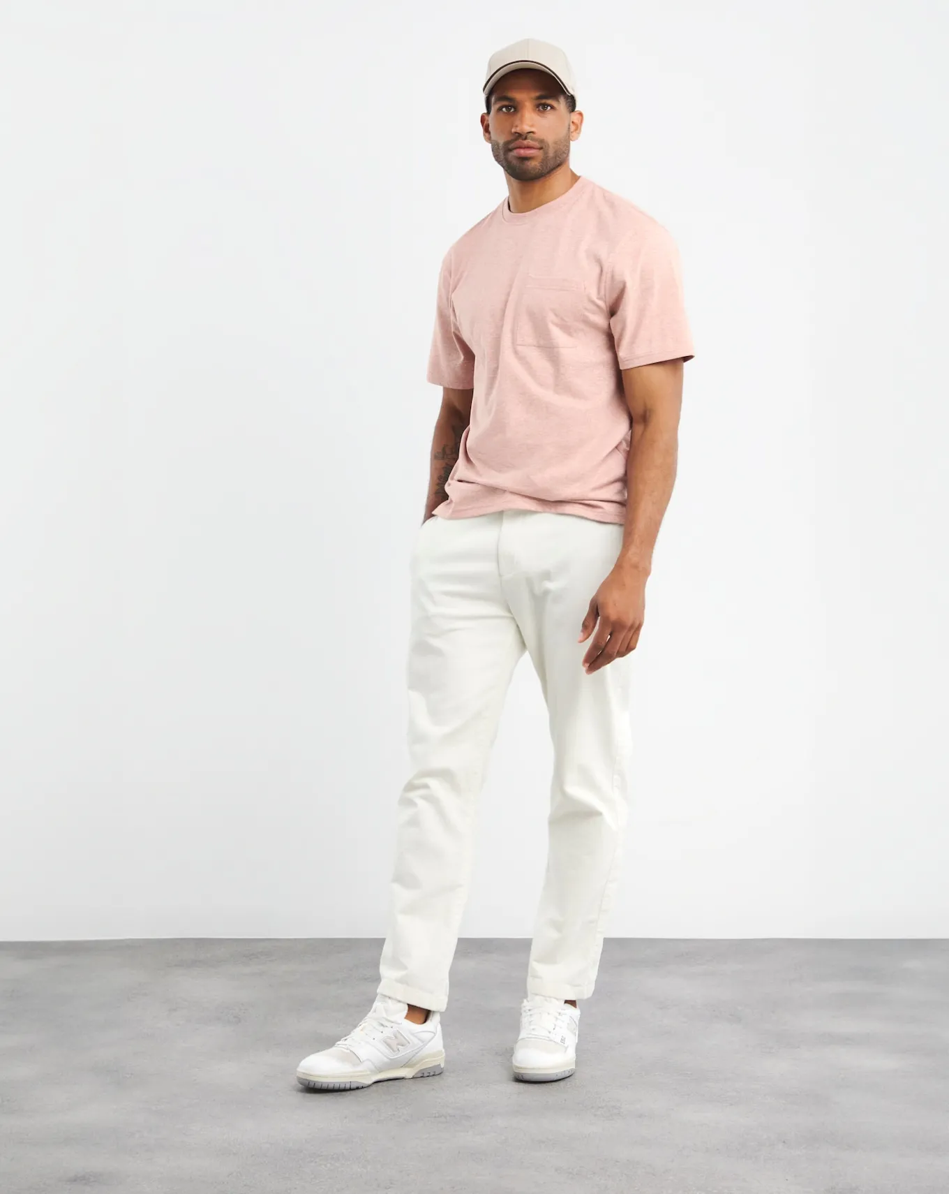 Jacamo Textured Marl Relaxed Fit Pocket T-Shirt- T-shirts & Vests