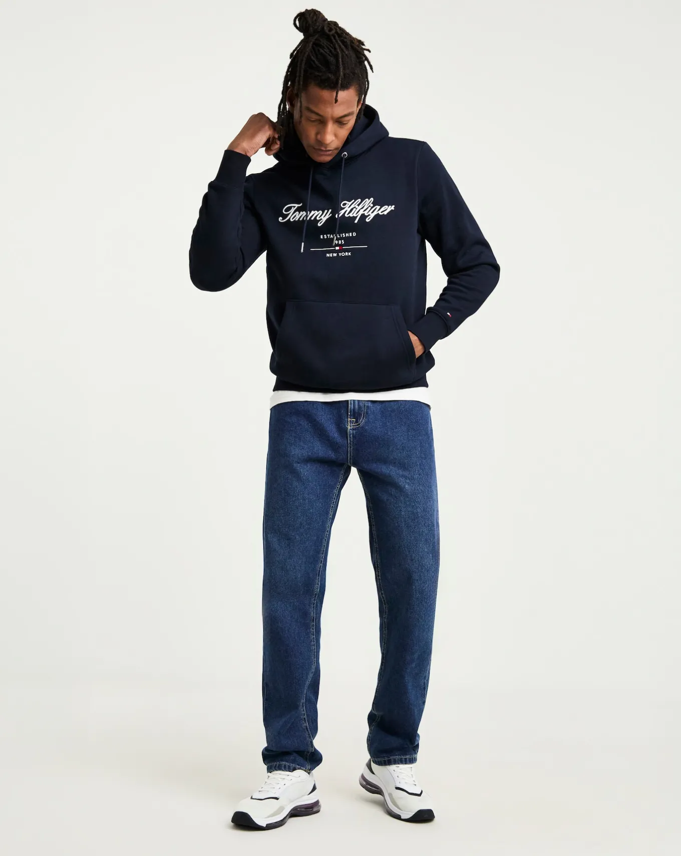 Tommy Hilfiger Script Logo Hoodie- Hoodies & Sweatshirts