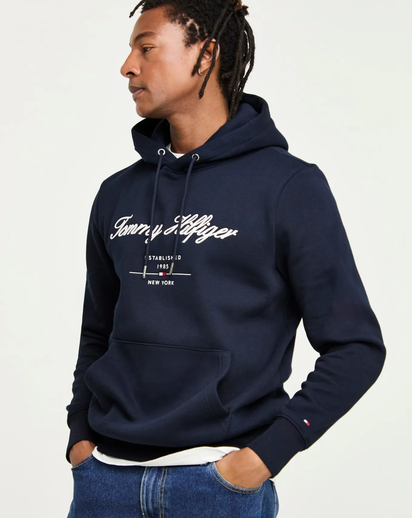 Tommy Hilfiger Script Logo Hoodie- Hoodies & Sweatshirts