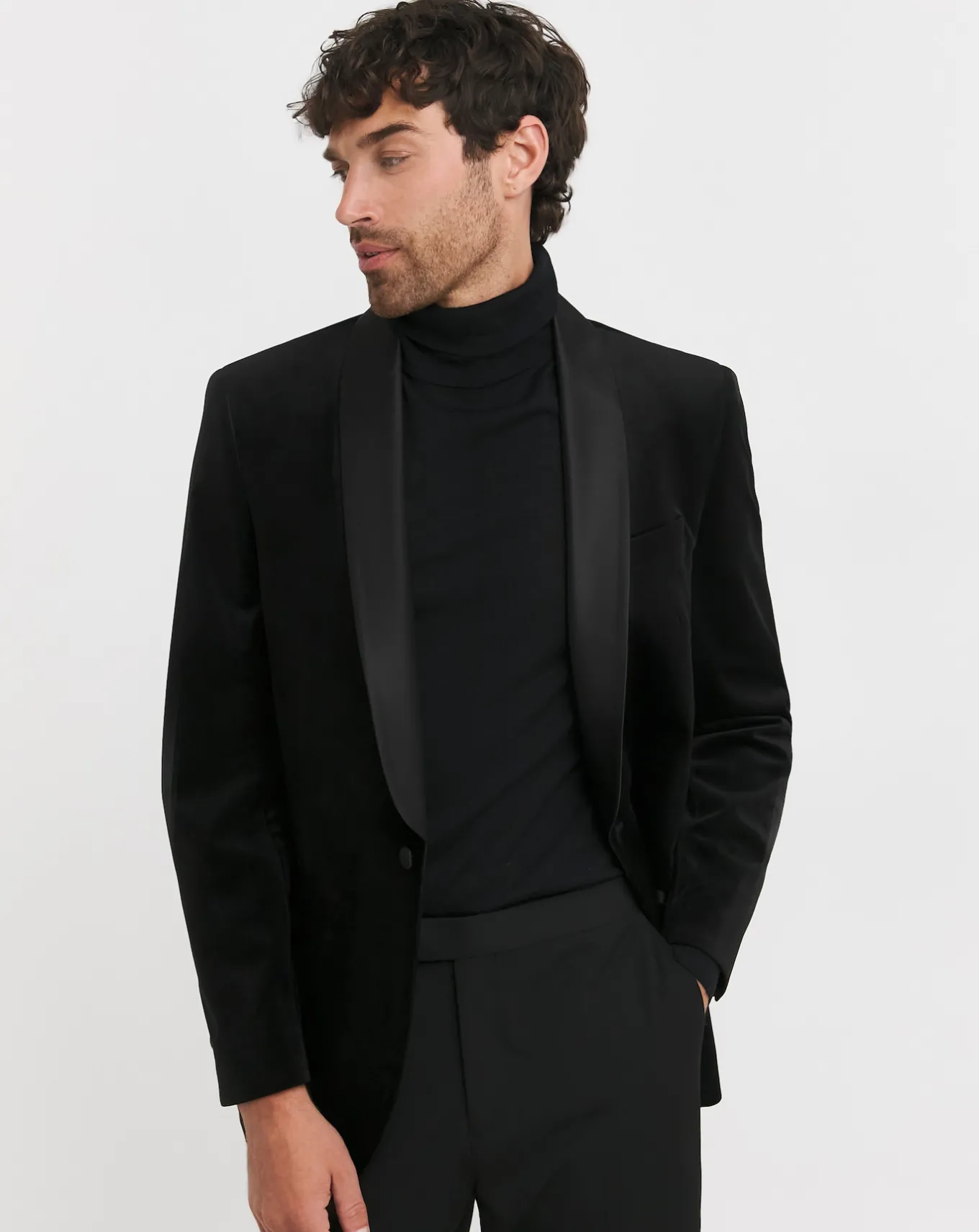 Jacamo Velvet Satin Lapel Blazer Regular- Waistcoats | Ties