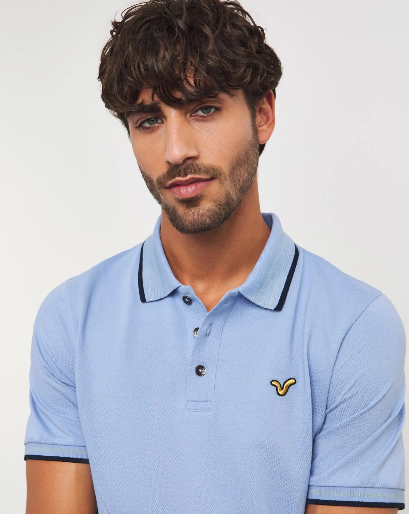 Voi Tipped Collar Long Length Polo- Polo Shirts