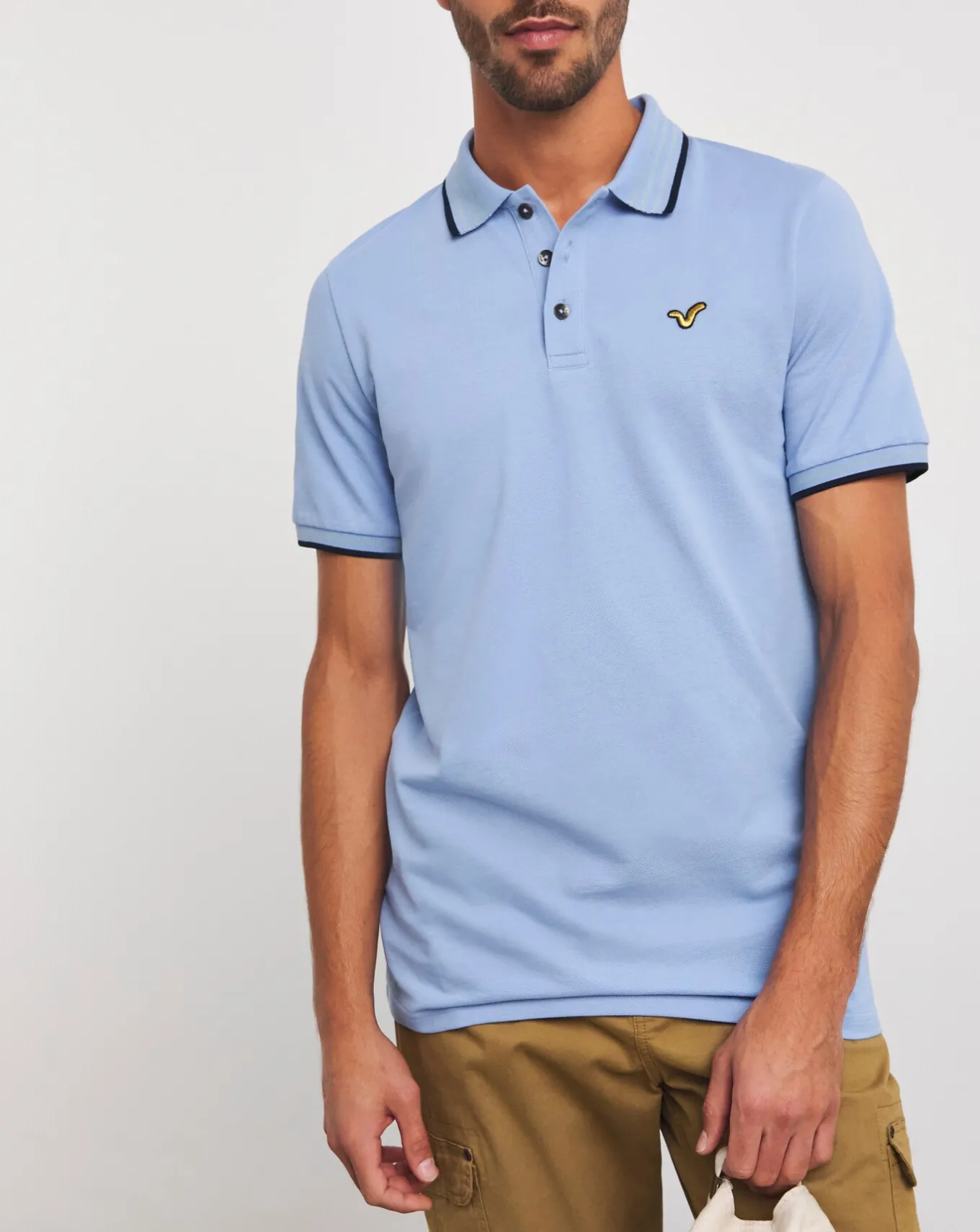 Voi Tipped Collar Long Length Polo- Polo Shirts