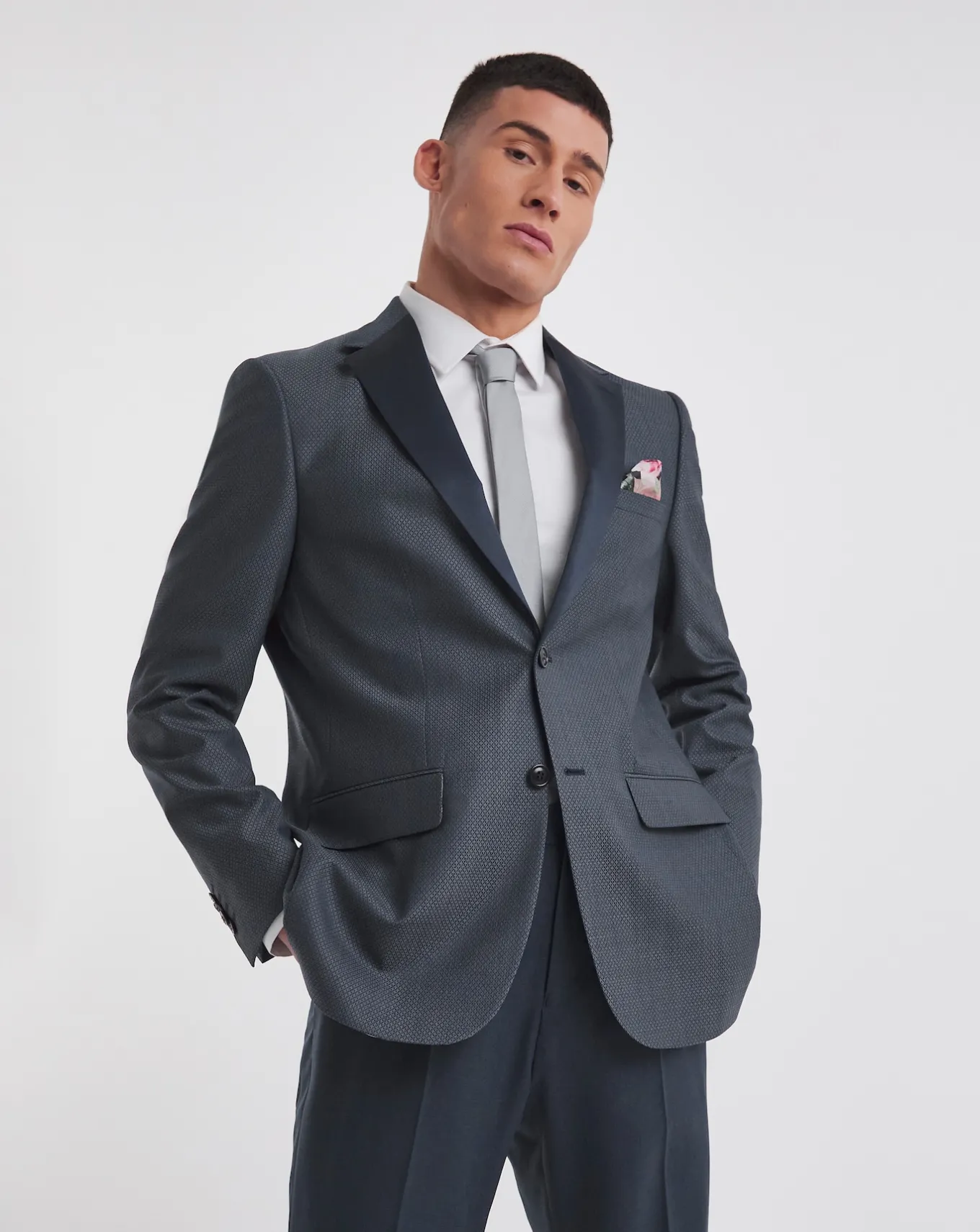 William Hunt Jacquard Satin Lapel Blazer- Suit Jackets | Suits & Waistcoats