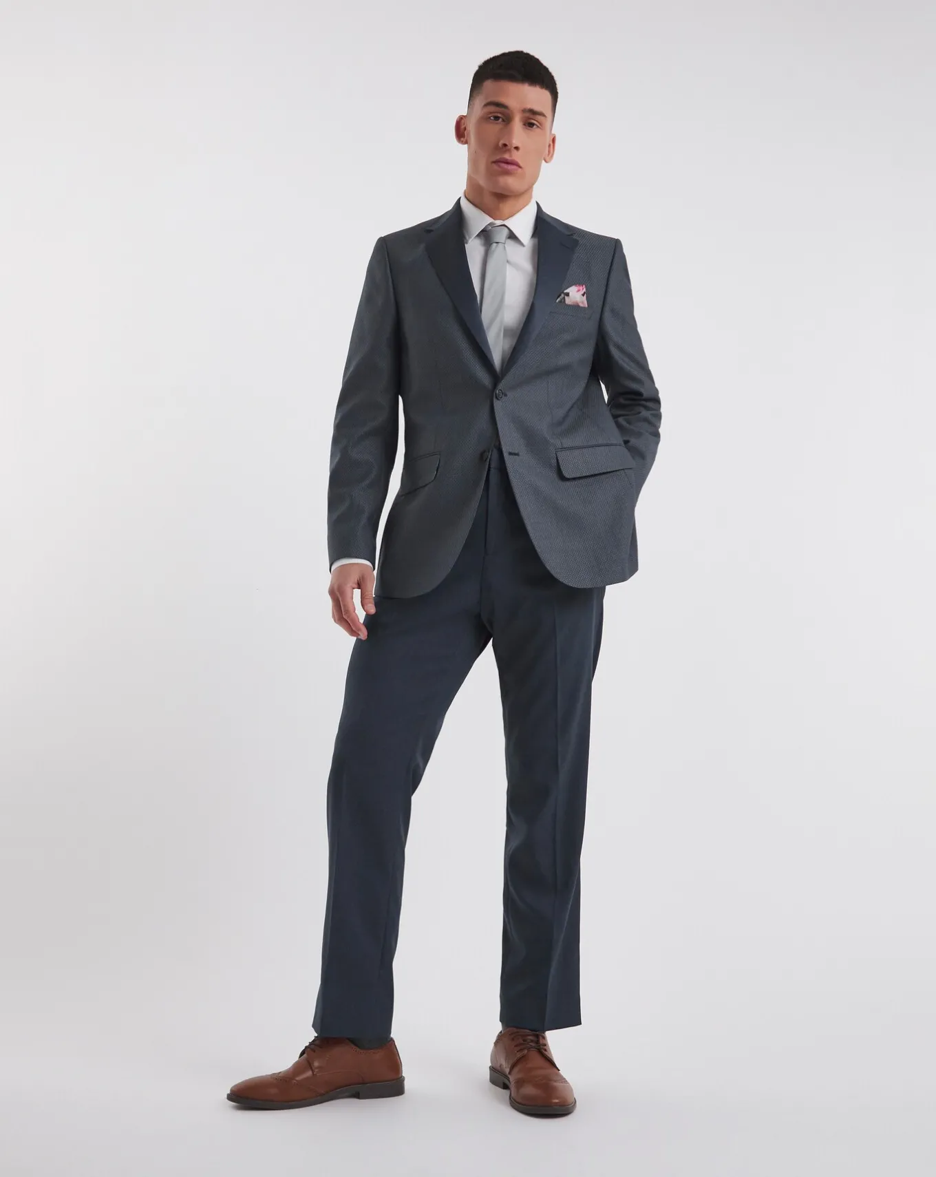 William Hunt Jacquard Satin Lapel Blazer- Suit Jackets | Suits & Waistcoats