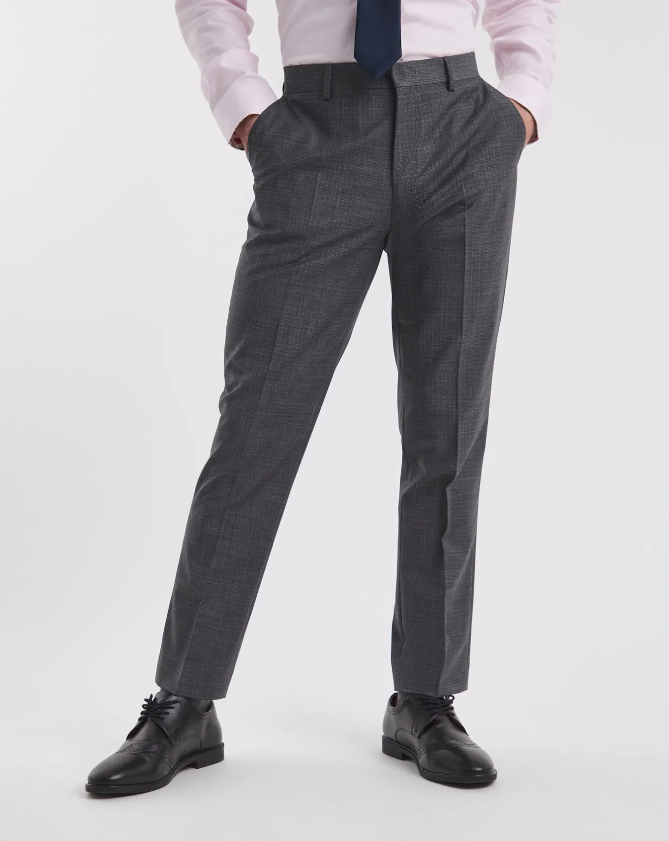 William Hunt Textured Grey Suit Trouser- Suit Trousers | Suits & Waistcoats