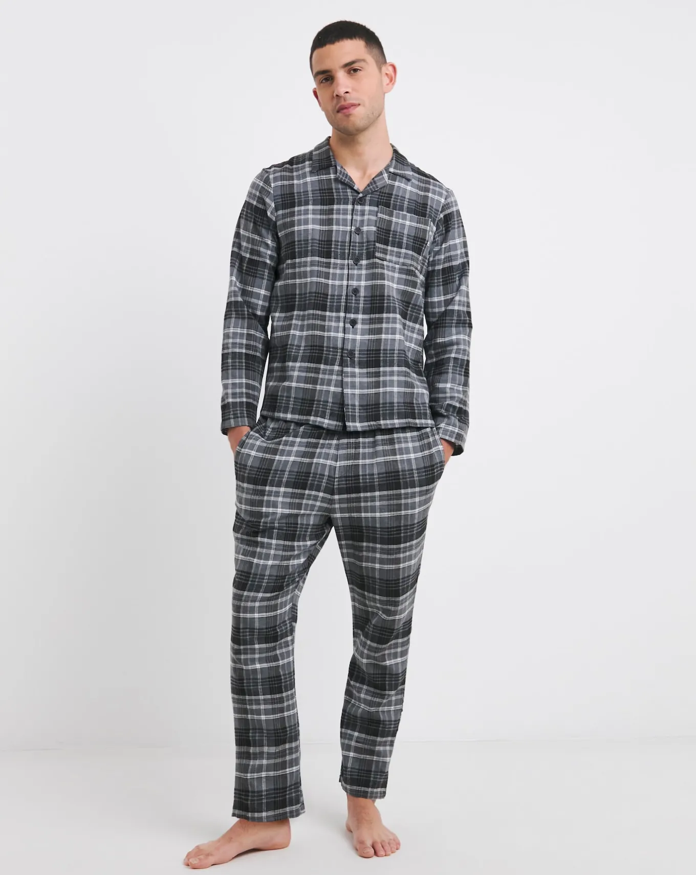 Jacamo Woven Check Pyjama Set- Nightwear