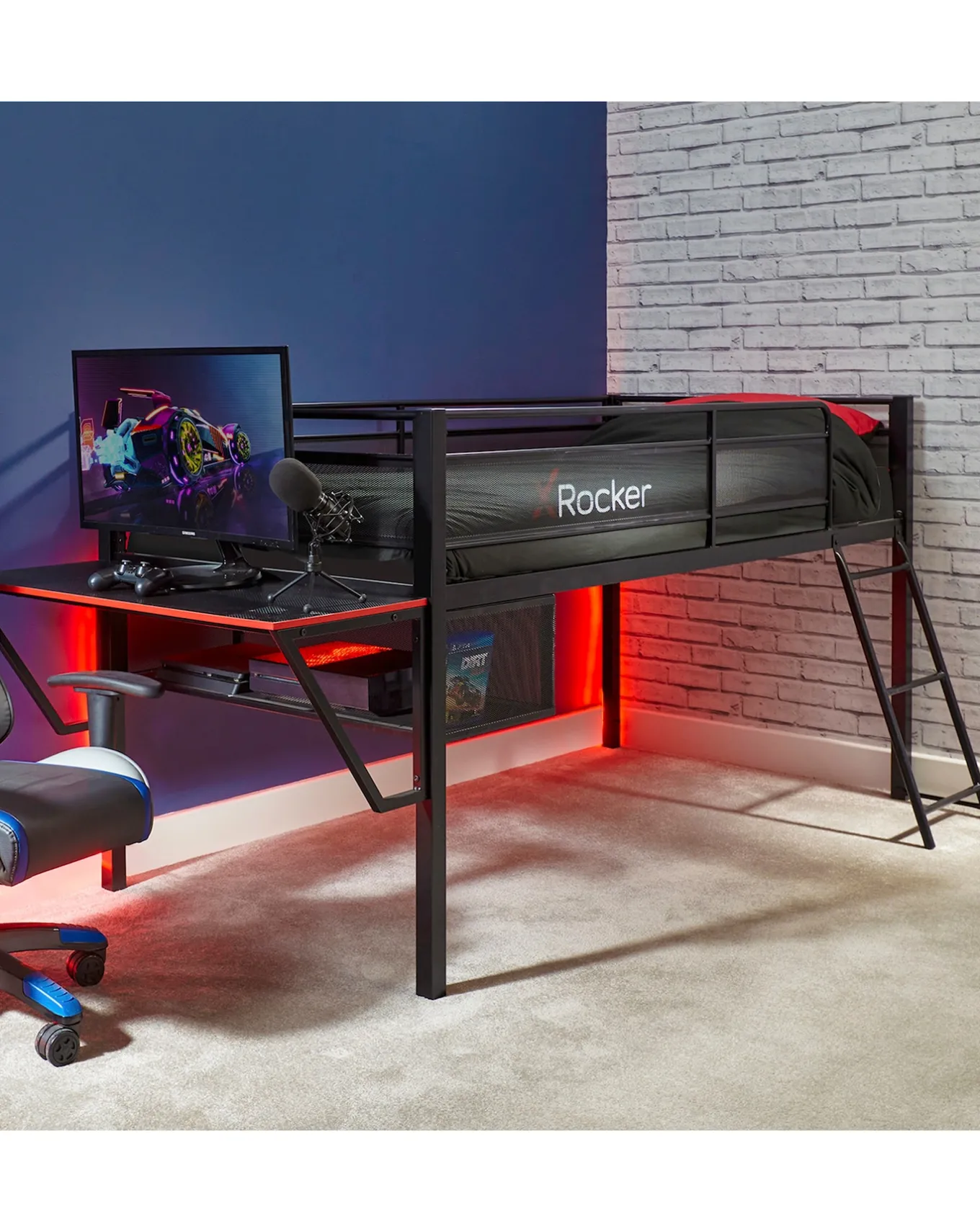 X Rocker Sanctum Mid Sleeper and Desk Gaming Combo- Gaming Pcs & Accessories | Games & Consoles